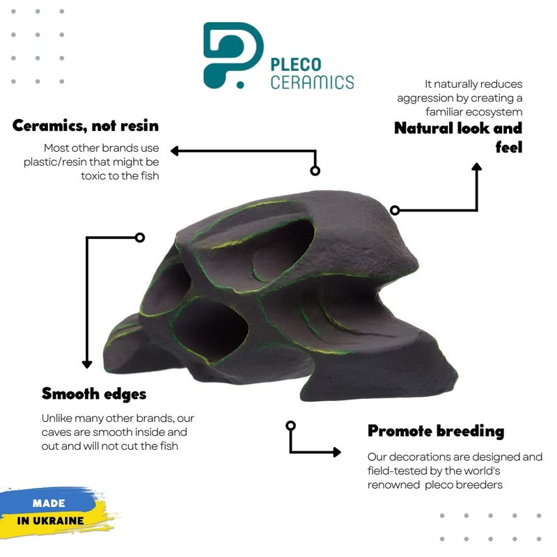 Plecoceramics Honeycomb Aquarium Hiding cave Decoration for bettas Cichlids plecos - Image 2